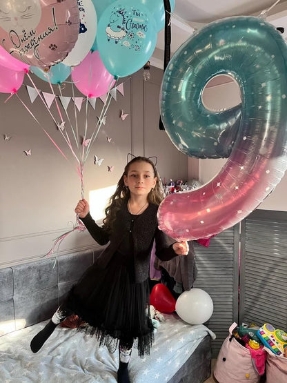 Starry Sky 40-Inch Number 6 Balloon - Perfect for Birthday Decorations & Party Supplies
