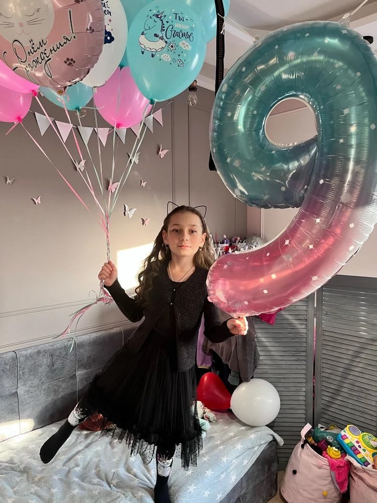 Starry Sky 5 Balloon - 40 Inch Number 5 Birthday Balloon Decorations | Perfect for 5th Birthday Parties