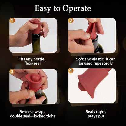 Silicone Wine Stopper for Wine Bottles, Upgraded Reusable Sparkling Wine Bottle Wine Bottle Stopper, Cover Wine Bottle Caps for Champagne Beer Home Kitchen Bars Use (A-8Pcs)