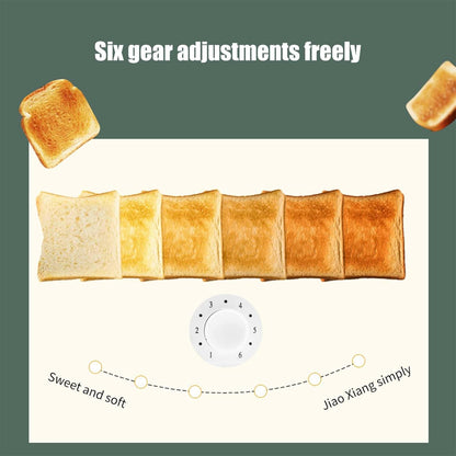 Skiennix Retro 2-Slice Toaster - Stainless Steel Design with 6 Functions & Removable Crumb Tray | White