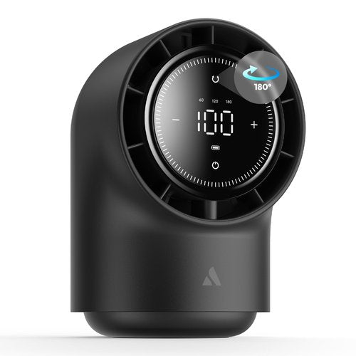 Aecooly Touch Control Desk Fan, 100 Speeds Quiet Bedroom Digital Display 8000mAh 3 Oscillation Angles Battery Powered Small Desktop Table Fan for Bedroom, Bedside, Office, Travel -Black