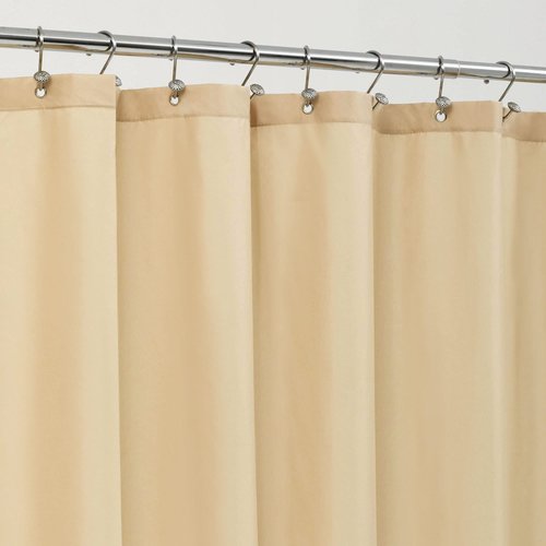 ALYVIA SPRING Stall Fabric Shower Curtain Liner Waterproof - Soft & Lightweight Small Shower Curtain with Magnets for Narrow Stall Size, Machine Washable - 36x72, Khaki