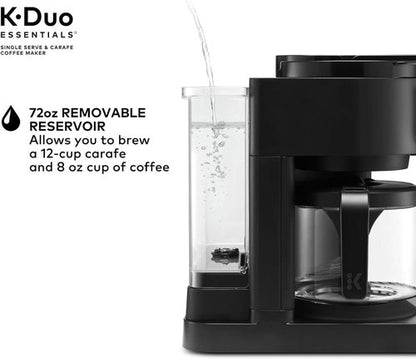 K-Duo Essentials Coffee Maker - Hot & Iced Dual Brew System with Large Glass Carafe