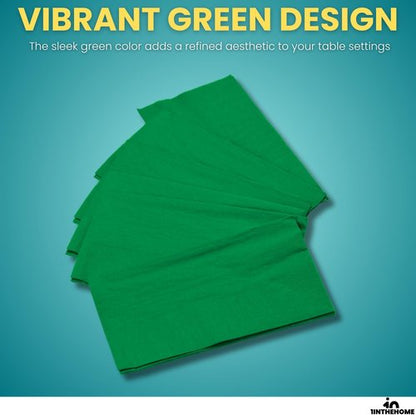 Green Dinner Napkins | 2-Ply Disposable Paper Napkins - 15" x 17", 250 Pack for Easy Cleanup