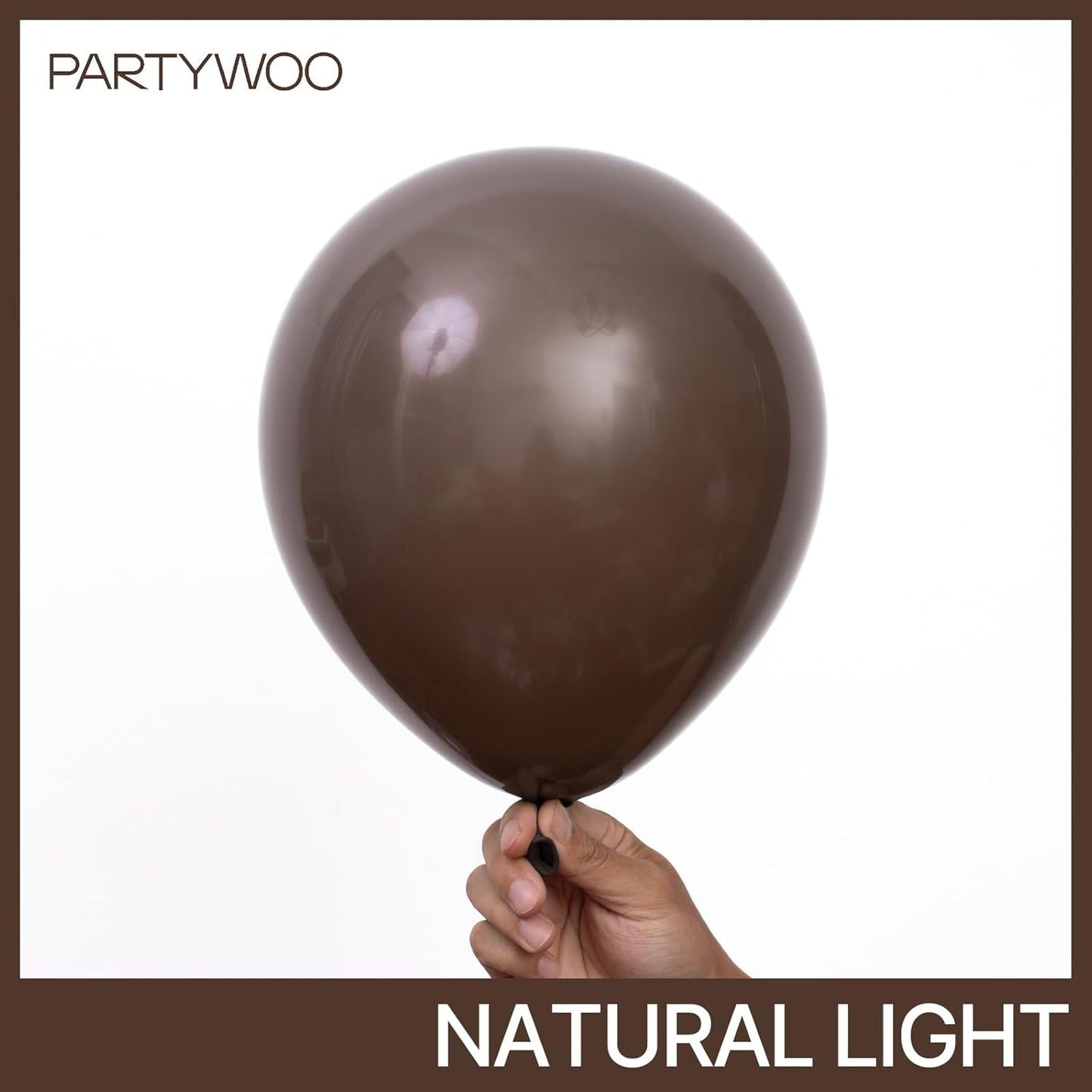 PartyWoo Dark Brown Balloons - 100pcs 12 Inch Boho Coffee Latex Helium Balloons for Fall Celebrations