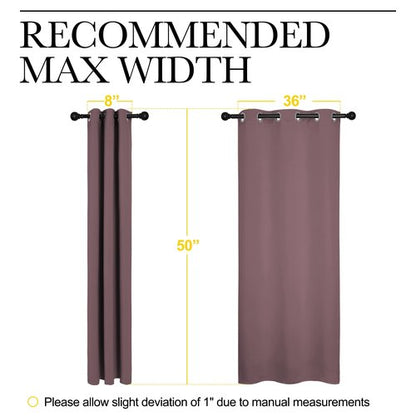 NICETOWN Dry Rose Room Darkening Curtains for Kitchen, Set of 2, 42 inches Wide by 50 inches Long, Window Treatment Thermal Insulated Solid Grommet Room Darkening Curtains/Drapes for Bedroom