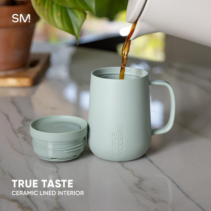 Simple Modern Voyager Signature Mug - Insulated Travel Coffee Tumbler with 360° Lid | 12oz, Midnight Black