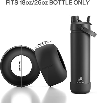 POWCAN Silicone Water Bottle Boot - Anti-Slip, Non-Toxic Protective Sleeve for Extra Durability