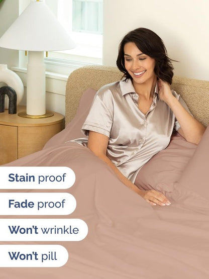 Extra Deep Cal King Sheet Set - 6 Piece Breathable and Cooling Sheets - Hotel Luxury Bedding for Women, Men, Kids & Teens - Easy Secure Fit - Soft, Wrinkle Free and Comfy - Extra Deep Pockets - Mauve
