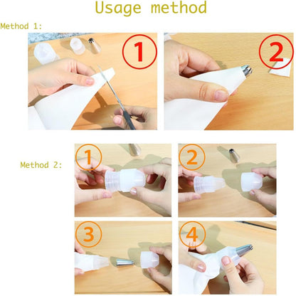 Skiennix Reusable Piping Bags Set - Eco-Friendly Cotton Cake Decorating Kit with 3 Tips & Coupler