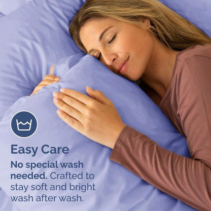 King Standard Pillow Cases Set of 4 - Soft Hotel Quality Pillowcase Covers - Comfy Bedding for Women, Men, Kids & Teens - Machine Washable Pillow Protectors - 4 Piece Set - King Standard Size Lavender