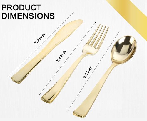 MCIRCO 350-Piece Gold Dinnerware Set - Elegant Disposable Plates, Cups & Napkins for 50 Guests