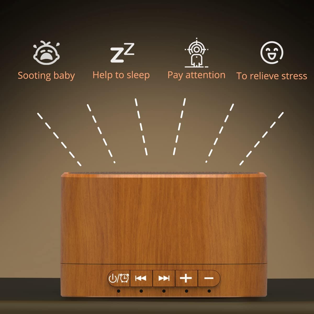 Skiennix White Noise Machine - 20 Soothing Sounds with Memory Function | Sleep Timer for All Ages