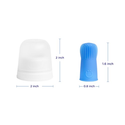 Ubbi Baby Silicone Finger Toothbrush with Storage Case, Food-Grade Platinum Silicone, Oral Care for Infants and Babies, 2 Pack, Polaris Blue