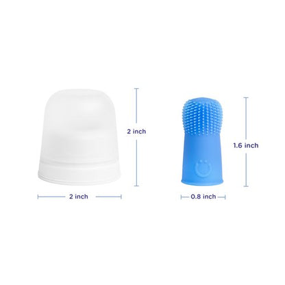 Ubbi Baby Silicone Finger Toothbrush with Storage Case, Food-Grade Platinum Silicone, Oral Care for Infants and Babies, 2 Pack, Polaris Blue