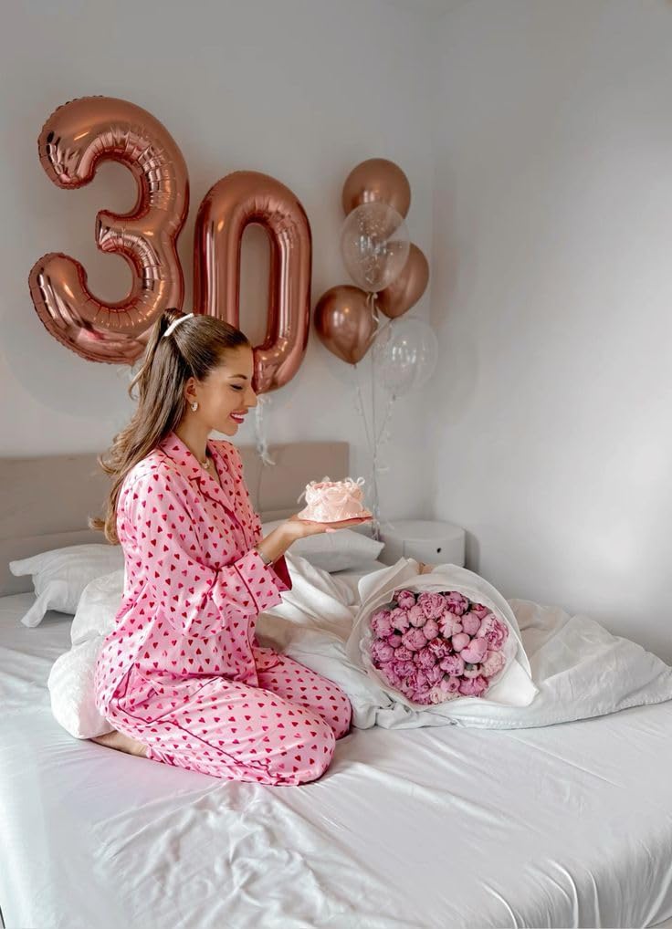 Skiennix 50 Balloon Number - 40 Inch Rose Gold Foil Decoration for 50th Birthday Party