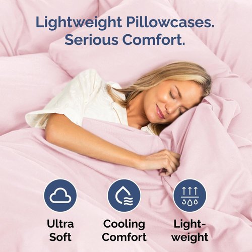 King Standard Pillow Cases - Ultra-Soft Hotel Quality Covers | Comfy & Fade-Resistant | 2-Piece Set in Lavender Pink