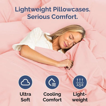 King Standard Pillow Cases - Soft Hotel Quality Covers for Comfy Bedding | Set of 4 - Baby Pink