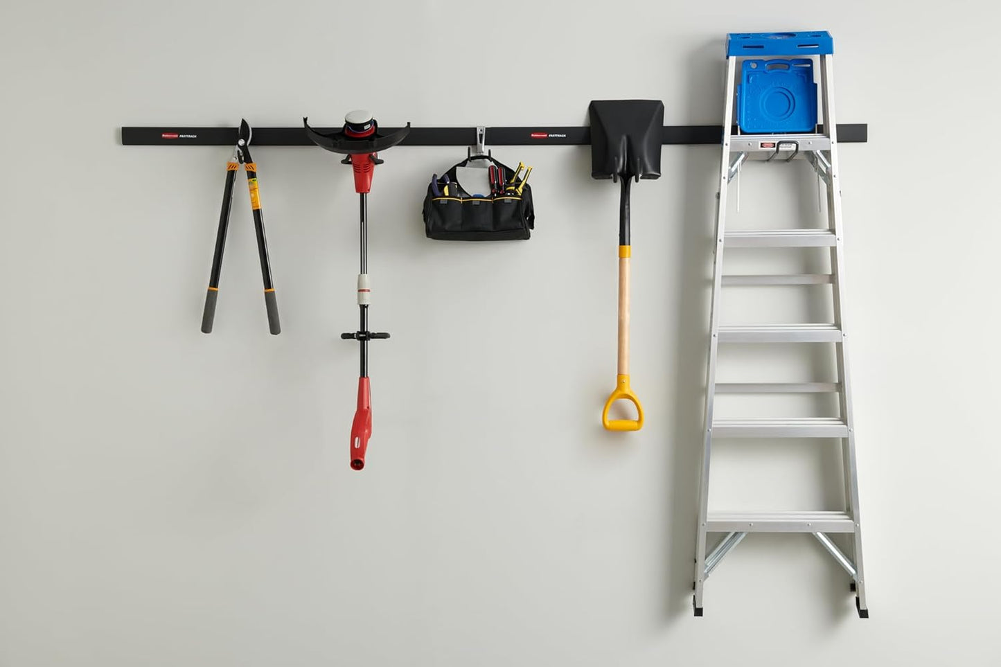 Rubbermaid Fasttrack Utility Hooks - Heavy-Duty 7-Piece Garage Storage Kit | Black Tool Organizer