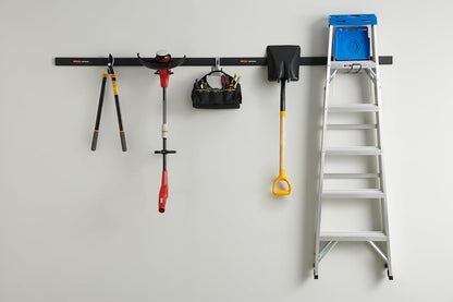 Rubbermaid Fasttrack Utility Hooks - Heavy-Duty 7-Piece Garage Storage Kit | Black Tool Organizer