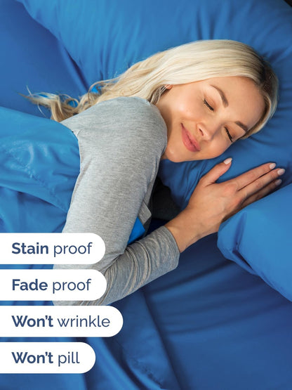 Regine Switzerland Extra Deep Full Sheet Set - 6-Piece Breathable Cooling Bedding - Soft, Wrinkle-Free Royal Blue