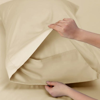 Bedsure Cooling Twin Sheets - Breathable Rayon from Bamboo | Soft, Deep Pocket Up to 16 Inches, Hotel Luxury Alabaster Gleam