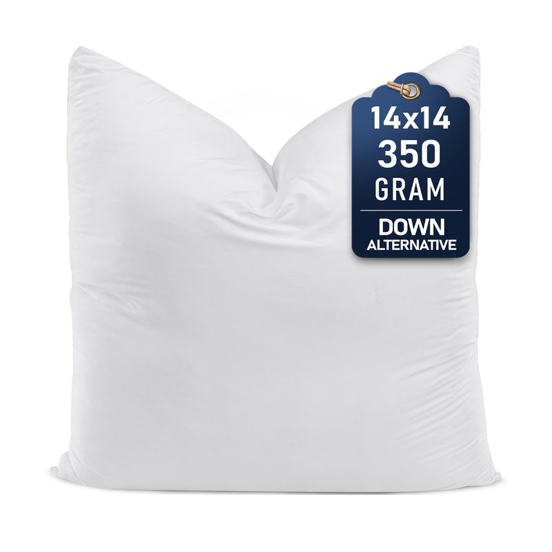 Utopia Bedding Throw Pillows (Set of 1, White) – 14 x 14 Inches Down Alternative Pillows for Bed, Sofa, and Couch - Fluffy Decorative Stuffer Pillow for Indoors & Outdoors