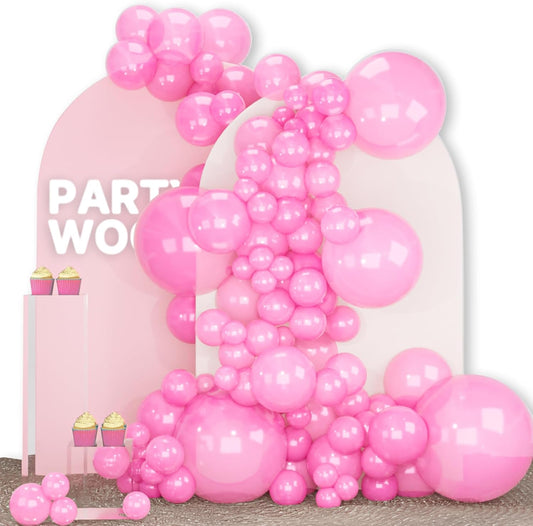 PartyWoo Pearl Pink Balloons - 140pcs Assorted Sizes for Baby Shower & Birthday Decor | Light Pastel Pink