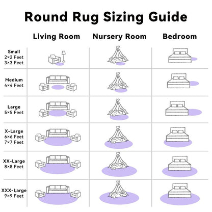 OLANLY Light Purple Round Rugs for Bedroom - Machine Washable, 2 ft Circle Area Rugs for Living Room, Soft and Fluffy Shaggy Carpet for Teen Girls and Boys, Nursery Rooms, Dorms, Home Decor Aesthetic