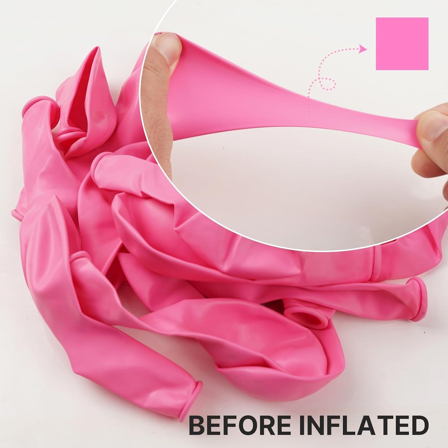 PartyWoo Pink Balloons - 100pcs 12 Inch Matte Pink Balloon Arch Kit for Baby Showers & Parties