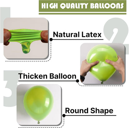 PartyWoo Lime Green Balloons - 127 Pcs Neon Latex Balloon Arch Kit for Graduation & Birthday Decor