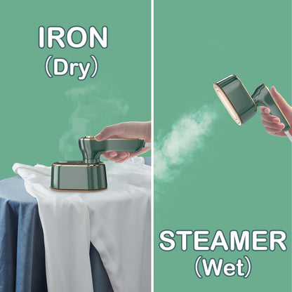Skiennix Travel Steamer Iron - Mini Portable Ironing Machine for Home & College Dorm Essentials | Green