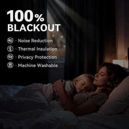 100% Blackout Shield Blackout Curtains - Thermal Insulated Room Darkening Drapes | Beige, 50" W x 84" L, 2 Panels