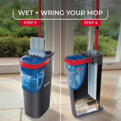 O-Cedar H2prO Flat Mop System - Quick Cleaning Tool with Machine Washable Microfiber Pad | Safe for Wood, Vinyl, Tile