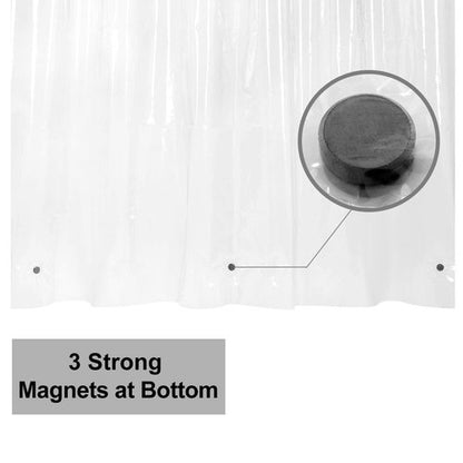 Barossa Design Narrow Shower Curtain Liner with 3 Magnets - Waterproof PEVA Shower Liner for Small Bathroom Stall, PVC Free, Metal Grommets - Clear, 32X72