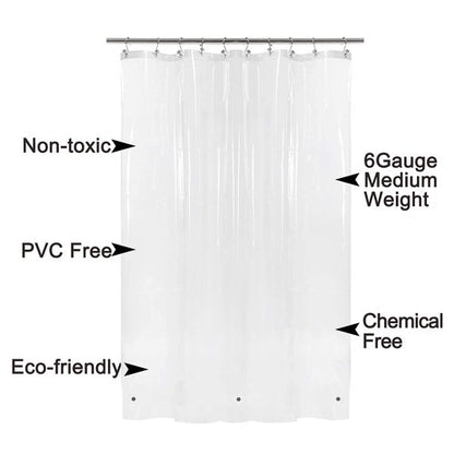 Barossa Design Narrow Shower Curtain Liner with 3 Magnets - 36" x 84", Waterproof PEVA Shower Liner for Small Extra Long Bathroom Stall, PVC Free, Metal Grommets - Clear, 36X84