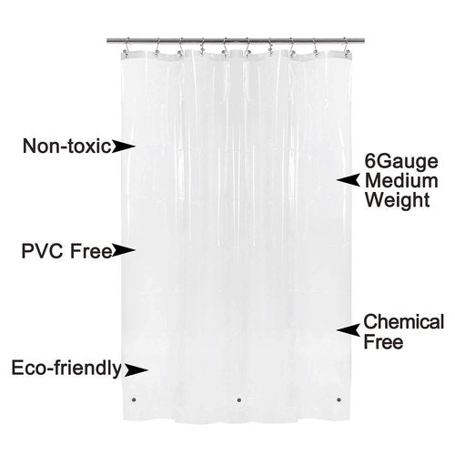 Barossa Design Narrow Shower Curtain Liner with 3 Magnets - Waterproof PEVA Shower Liner for Small Bathroom Stall, PVC Free, Metal Grommets - Clear, 32X72