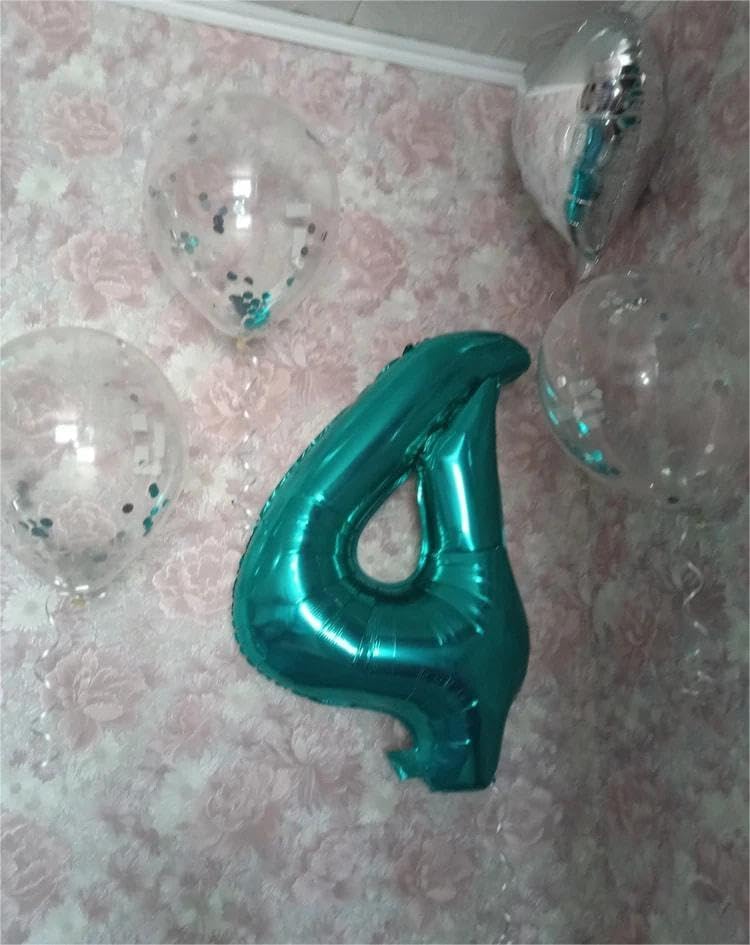 Number 4 Balloon - Teal Blue 40 Inch Large Balloon for 4th Birthday Decorations | Perfect Party Decor