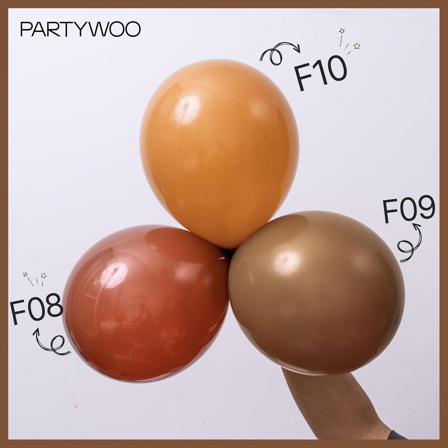 PartyWoo Dark Brown Balloon Arch Kit - 127pcs in Various Sizes for Jungle Safari & Fall Parties