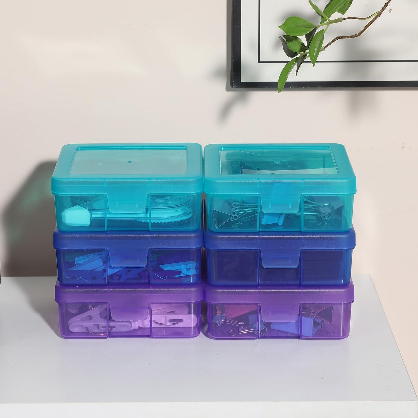Novelinks 18-Pack Small Clear Plastic Storage Containers - Stackable Arts & Crafts Organizers with Lids