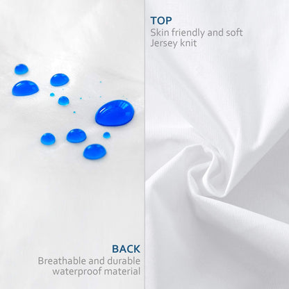 Skiennix Waterproof Pillow Case Protector - Zippered Encasement Covers | 4 Pack, Standard Size 20 x 26 Inch, White