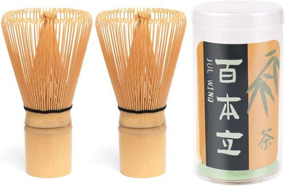 Matcha Whisk | Handcrafted 2-Pack Bamboo Chasen - 100-Prong Traditional Matcha Stirrer for Authentic Tea