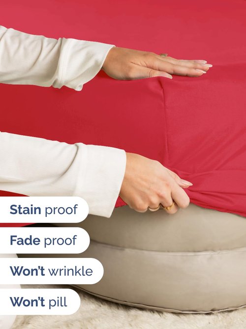 Extra Deep Full Fitted Sheet - Hotel Luxury Single Fitted Sheet Only - Easily Fits 18 inch to 24 inch Mattress - Ultra Soft, Wrinkle Free with Extra Deep Pockets - Easy-Care, Breathable & Comfy - Red