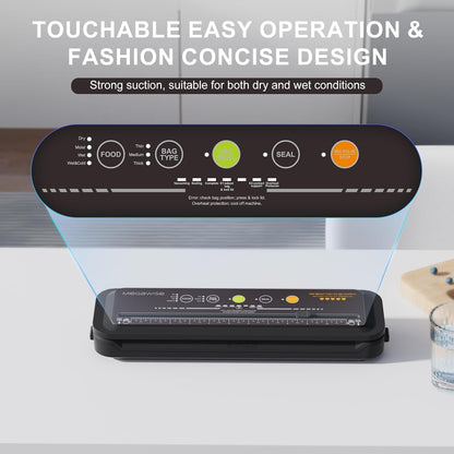 MegaWise Vacuum Sealer Machine - Powerful One-Touch Automatic Food Preservation System