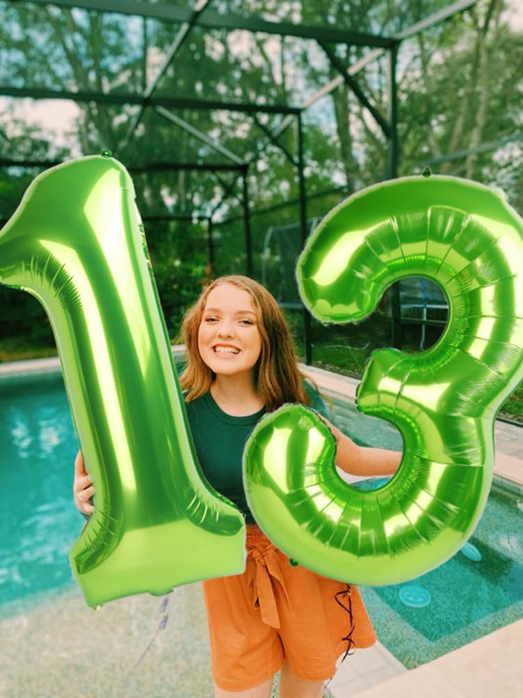 Numbers Balloon - 40 Inch Large Light Green 3 Balloon for Birthday Decor | Perfect for Three-Year-Old Celebrations