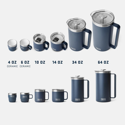 YETI Rambler 10 oz Vacuum Insulated Ceramic Lined Mug - Stainless Steel with MagSlider Lid, Navy