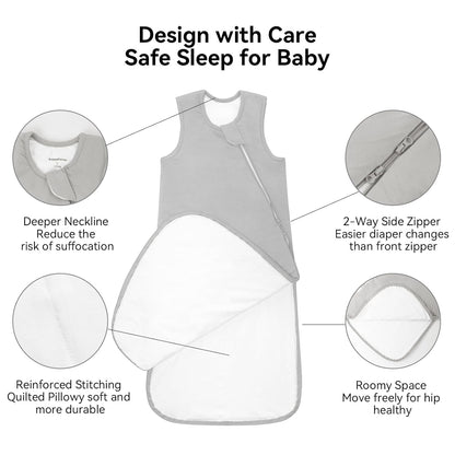BubblePanda Bamboo Sleep Sack - Soft 2-Way Zipper Toddler Blanket for Infants 0-6 Months