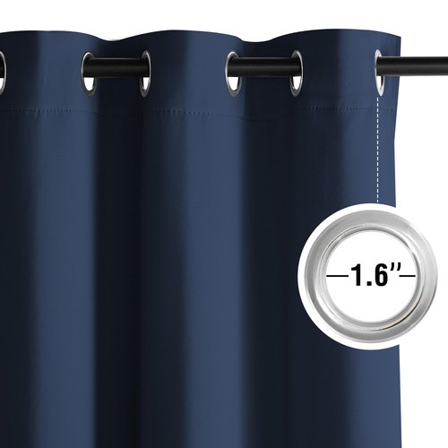 NICETOWN Room Darkening Draperies Curtains Panels, 2 Panels Navy Blue W52 x L96