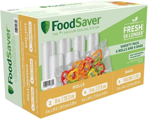 FoodSaver Vacuum Seal Variety Pack - Rolls and Bags for Freshness Preservation