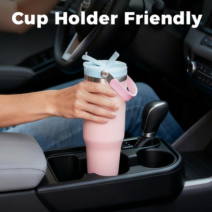 Skiennix 40 Oz Insulated Stainless Steel Water Bottle - 2-in-1 Straw & Spout Lid, Leak-Proof, Blue